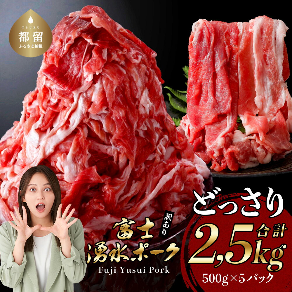 【9/1申し込みより冷凍発送】　富士湧水ポークの切り落とし　2.5kg | 訳あり 豚肉 豚 肉 送料無料 不揃い 規格外 国産 増量 詰め合わせ 小分け 真空 パック着日指定不可　生姜焼き　カレー　ぶたにく　ぶた　にく　肉の日　訳アリ　大容量