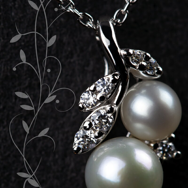 【ふるさと納税】 淡水パール&0.08ct ダイヤモンドネックレス（RP-MN-0187）【リズプラス】｜ ダイヤ ダイヤモンド パール 真珠 ネックレス ペンダント ジュエリー アクセサリー ギフト プレゼント 鑑別書付 保証書付 サムネイル2