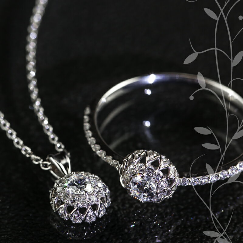 【ふるさと納税】【リング・ネックレスセット】pt900 ダイヤモンドリング0.32ct & ネックレス0.21ct 豪華2点セット （set677-971）【リズプラス】｜ ダイヤ ダイヤモンド プラチナ リング 指輪 ネックレス ペンダント ジュエリー ギフト プレゼント 鑑別書付 保証書付 サムネイル2