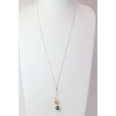 【ふるさと納税】K18ゴールデン・黒蝶真珠トリプルスライドネックレス最小40cm～最大80cm_ 金 18金 18K ネックレス アクセサリー クリスマス 誕生日 バースデー ギフト 【配送不可地域：沖縄県】【1366891】 サムネイル3