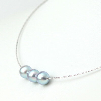 【ふるさと納税】K18WGあこや真珠ナチュラルブルー8.0-8.5mmオメガタイプスルーネックレス_ 真珠 パール 金 18金 18K ネックレス アクセサリー クリスマス 誕生日 バースデー ギフト 【配送不可地域：沖縄県】【1383197】 サムネイル3