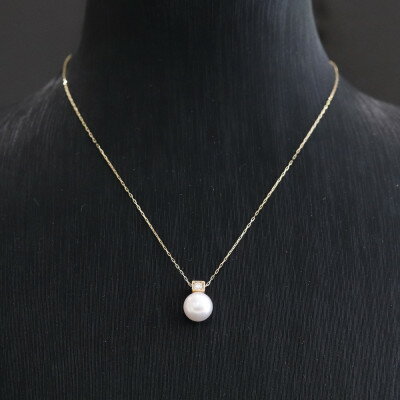 【ふるさと納税】K18あこや真珠7mmスクエアペンダント【ダイヤ0.05ct】_ 金 ゴールド gold K18 真珠 パール ペンダント アクセサリー クリスマス 誕生日 バースデー ギフト 贈答 プレゼント 【配送不可地域：沖縄県】【1434688】 サムネイル2