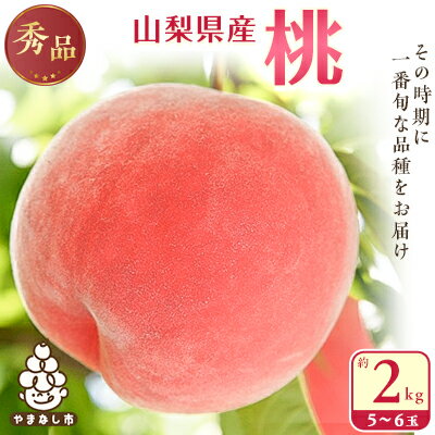 【2026年先行予約】桃 山梨市産 秀桃 約2kg_もも モモ フルーツ 果物 秀品 旬 くだもの ふるさと 産地直送 人気 美味しい 山梨 山梨県 山梨市 送料無料 【配送不可地域：離島・沖縄県】【1080723】