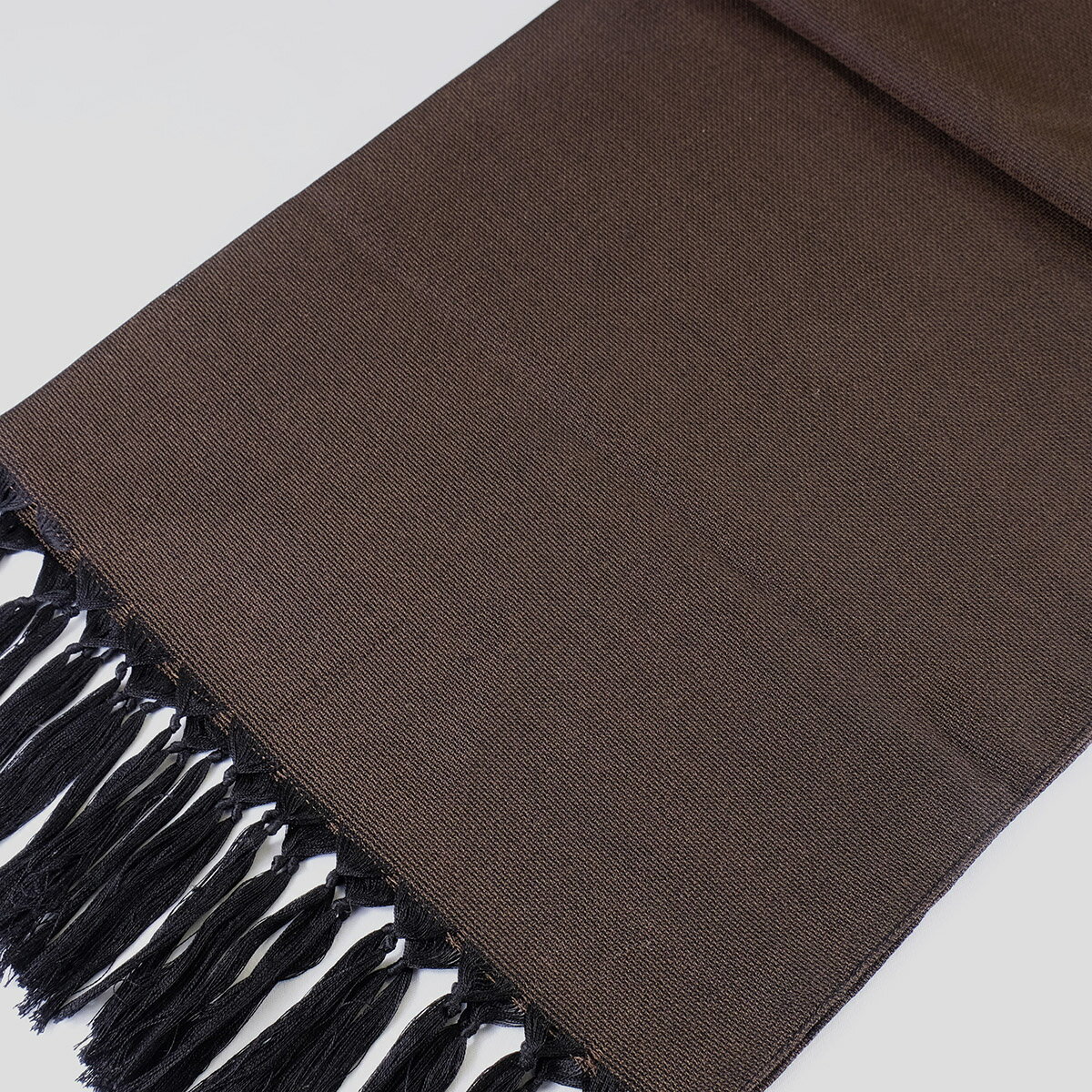 郡内織物　絹紡ストール(シルク100%) ブラウン