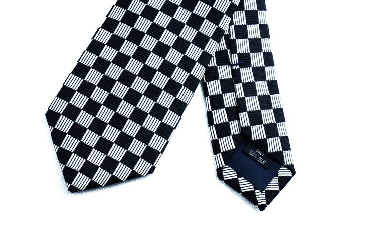 【ふるさと納税】郡内織物　スリムタイ　市松模様(シルク 100％)※着日指定不可 サムネイル2