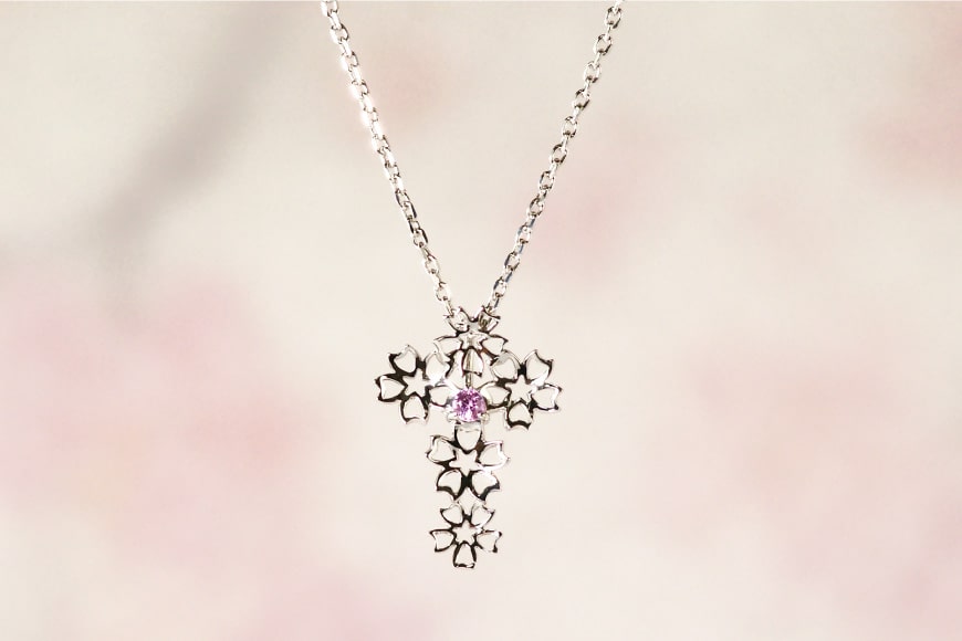 【ふるさと納税】 わに塚の桜モデルペンダント『桜クロス』 [スーパークラフト 山梨県 韮崎市 20743193] サムネイル2