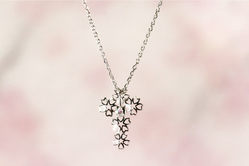 【ふるさと納税】 わに塚の桜モデルペンダント『桜クロス』 [スーパークラフト 山梨県 韮崎市 20743193] サムネイル3