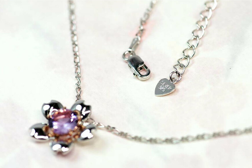 【ふるさと納税】 わに塚の桜モデルペンダント『チェリーフォース』ローズアメジスト＜スーパークラフト＞【山梨県韮崎市】 サムネイル2