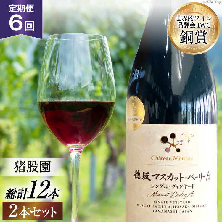 ワイン 定期便 赤 赤ワイン 750ml 2本 6回 穂坂 マスカット ベーリーA シングル ヴィンヤード 750ml 2本 猪股宣夫 酒 ワイン 日本ワイン お酒 果実酒 山梨 母の日 父の日 記念日 ギフト [シャトー・メルシャン 勝沼ワイナリー 山梨県 韮崎市 20743319]
