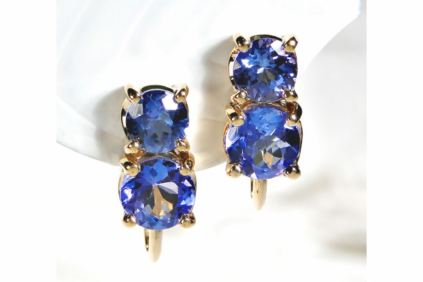 【ふるさと納税】 イヤリング K18YG イエローゴールド タンザナイト 約3ct 1ペア 【f205-k18yg】 / オーダーメイドジュエリーメイ / 山梨県 韮崎市 [20743567] アクセサリー ジュエリー 大粒 ゴールド 金 ねじ式 18金 サムネイル3