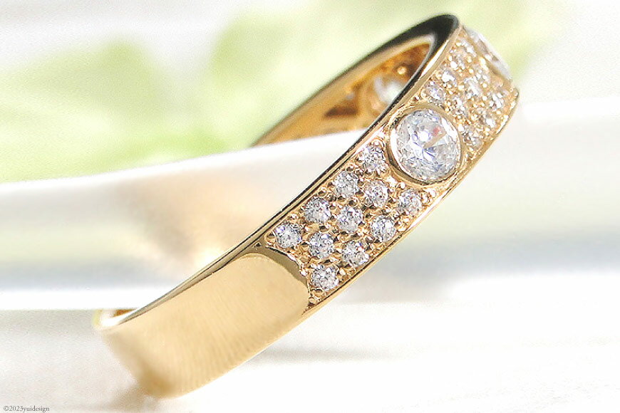 【ふるさと納税】 リング K18YG イエローゴールド ダイヤモンド 0.65ct パヴェドットリング 【f156-k18yg】 / オーダーメイドジュエリーメイ / 山梨県 韮崎市 [20743564] アクセサリー 指輪 ジュエリー ゴールドリング パヴェリング サムネイル3