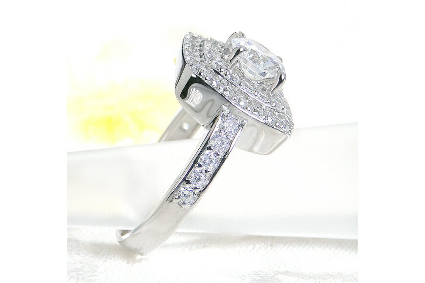 【ふるさと納税】 リング Pt900 ダイヤモンド スクエアパヴェリング 計1.75ctUP 中石1ctアップ 【f247-pt】 [オーダーメイドジュエリーメイ 山梨県 韮崎市 20743941] アクセサリー ジュエリー 指輪 プラチナ ダイヤ サムネイル2