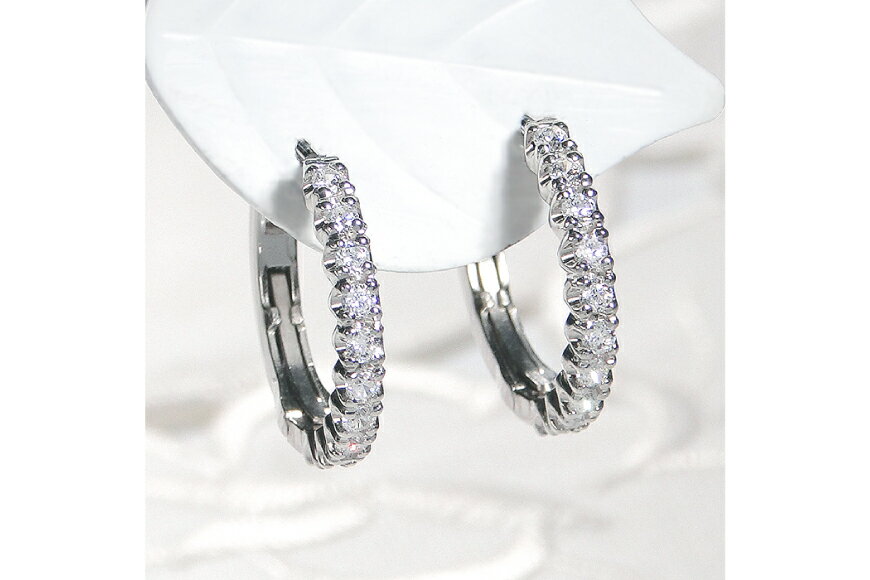 【ふるさと納税】 ピアス フープピアス プラチナ PT900 ダイヤモンド 0.35ct レディース 円 丸 輪っか バネ式 キャッチレス 中折れピアス【f215-pt】 [株式会社オーダーメイドジュエリーメイ 山梨県 韮崎市 20743779] ジュエリー アクセサリー サムネイル3