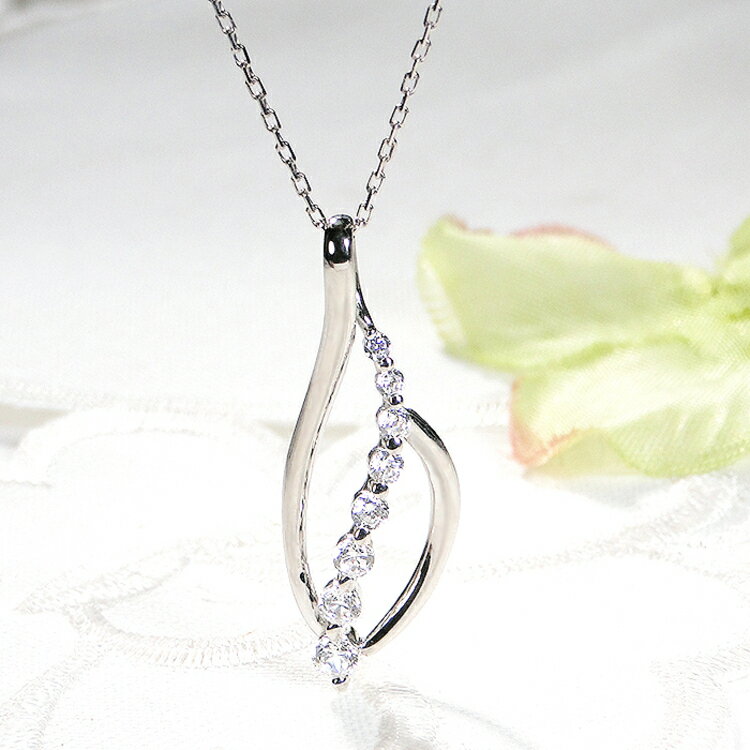 【ふるさと納税】 ネックレス プラチナ PT900【0.33ct】ダイヤモンド リーフ ペンダント 葉 雫 ドロップ レディース 【f263-pt】 [株式会社オーダーメイドジュエリーメイ 山梨県 韮崎市 20742672] アクセサリー アクセ ジュエリー ダイヤ レディース サムネイル2