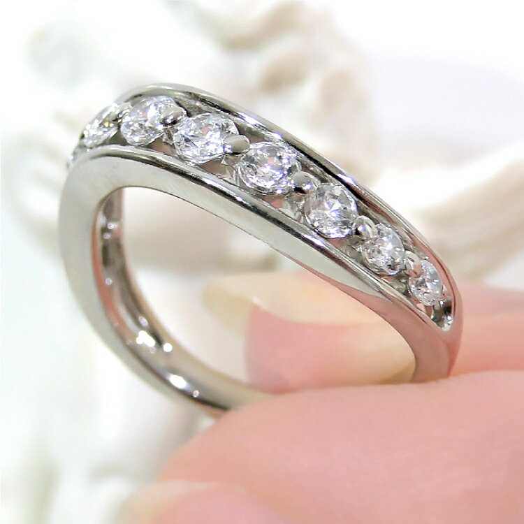 【ふるさと納税】 指輪 プラチナ PT900 【0.52ct】5〜16号 テンダイヤモンド レディース リング ダイヤ 【f262-pt】[オーダーメイドジュエリーメイ 山梨県 韮崎市 20743772] アクセサリー アクセ ジュエリー 10石 10周年 記念日 プレゼント ウェーブ S字 フチあり サムネイル2