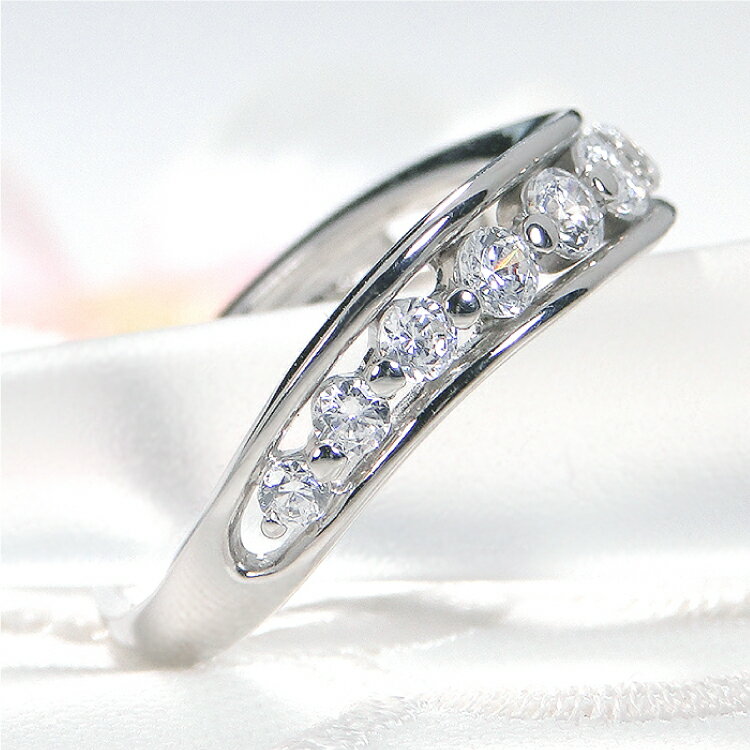 【ふるさと納税】 指輪 プラチナ PT900 【0.52ct】5〜16号 テンダイヤモンド レディース リング ダイヤ 【f262-pt】[オーダーメイドジュエリーメイ 山梨県 韮崎市 20743772] アクセサリー アクセ ジュエリー 10石 10周年 記念日 プレゼント ウェーブ S字 フチあり サムネイル3