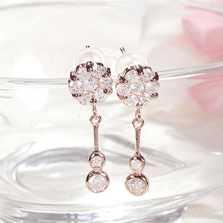 【ふるさと納税】 ピアス K18PG ピンクゴールド ダイヤモンド 【0.9ct】フラワー 花 揺れるピアス 振り子 スタッドピアス【f232-k18pg】 [株式会社オーダーメイドジュエリーメイ 山梨県 韮崎市 20742677] ピアス アクセサリー アクセ ジュエリー サムネイル2