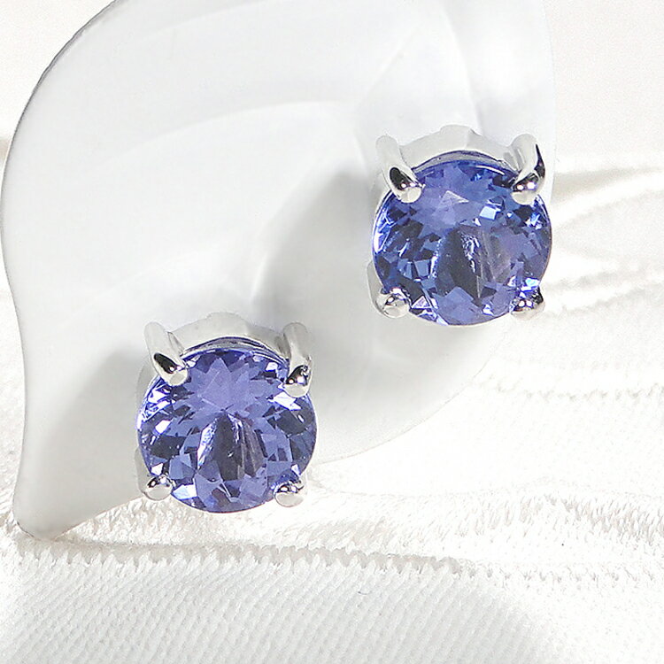 【ふるさと納税】 一粒ピアス プラチナ PT900 天然タンザナイト ラウンド 大粒 2.4ct スタッドピアス 【f221-pt】 [株式会社オーダーメイドジュエリーメイ 山梨県 韮崎市 20743765] ピアス アクセサリー アクセ ジュエリー サムネイル2