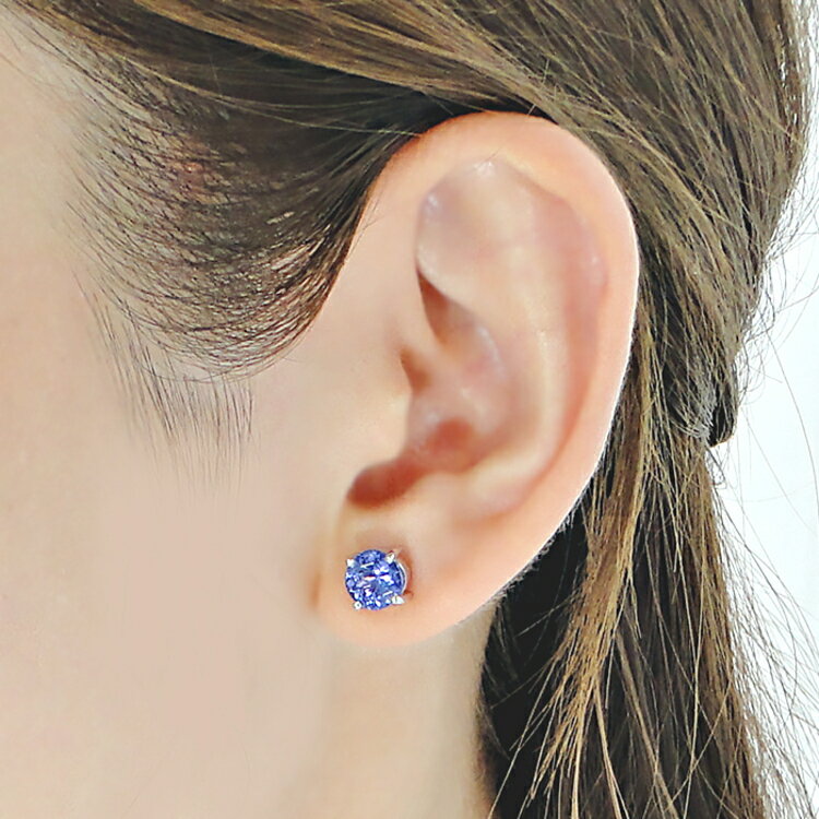 【ふるさと納税】 一粒ピアス プラチナ PT900 天然タンザナイト ラウンド 大粒 2.4ct スタッドピアス 【f221-pt】 [株式会社オーダーメイドジュエリーメイ 山梨県 韮崎市 20743765] ピアス アクセサリー アクセ ジュエリー サムネイル3