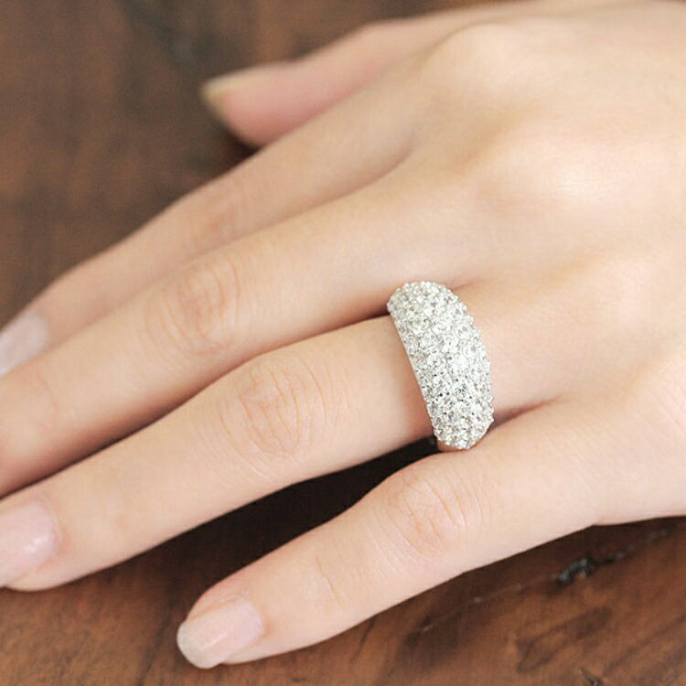 【ふるさと納税】 指輪 PT900 プラチナ ダイヤモンド 計2.0ct パヴェ 8号〜16号 リング 【f046-pt】 [オーダーメイドジュエリーメイ 山梨県 韮崎市 20743761] 豪華 月甲丸 幅広 アクセサリー サムネイル3