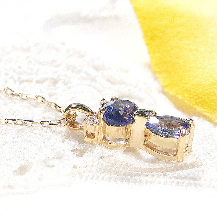 【ふるさと納税】 ネックレス K18YG イエローゴールド タンザナイト ダイヤモンド 0.04ct 【f267-tan-k18yg】[オーダーメイドジュエリーメイ 山梨県 韮崎市 20742927] ペンダント ジュエリー アクセサリー ダイヤ K18 18金 宝石 サムネイル3