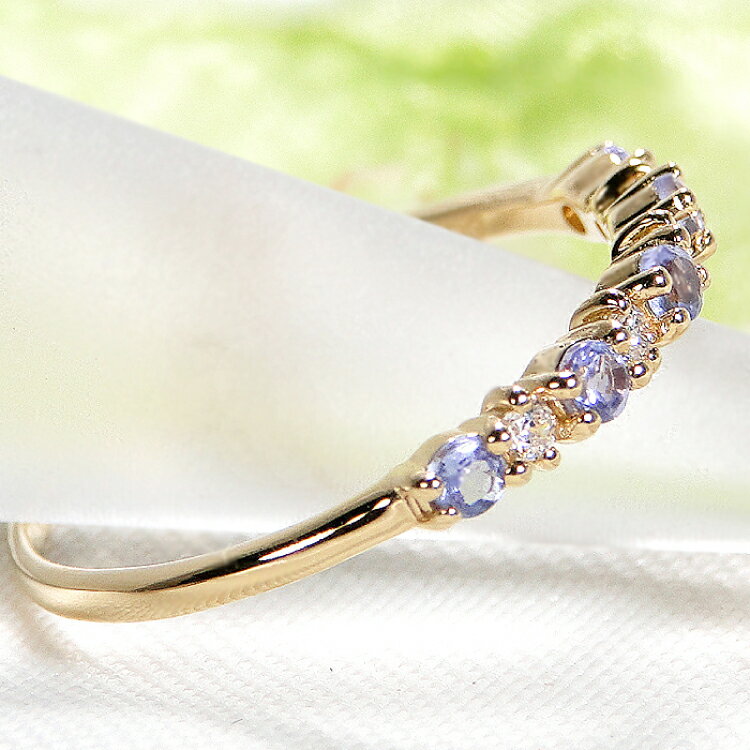 【ふるさと納税】 指輪 K18YG イエローゴールド タンザナイト ダイヤモンド 0.08ct 5〜16号 ハーフエタニティリング 18金 華奢 重ねづけ【f161-ta-k18yg】 [株式会社オーダーメイドジュエリーメイ 山梨県 韮崎市 20742937] リング アクセサリー ジュエリー アクセ サムネイル3