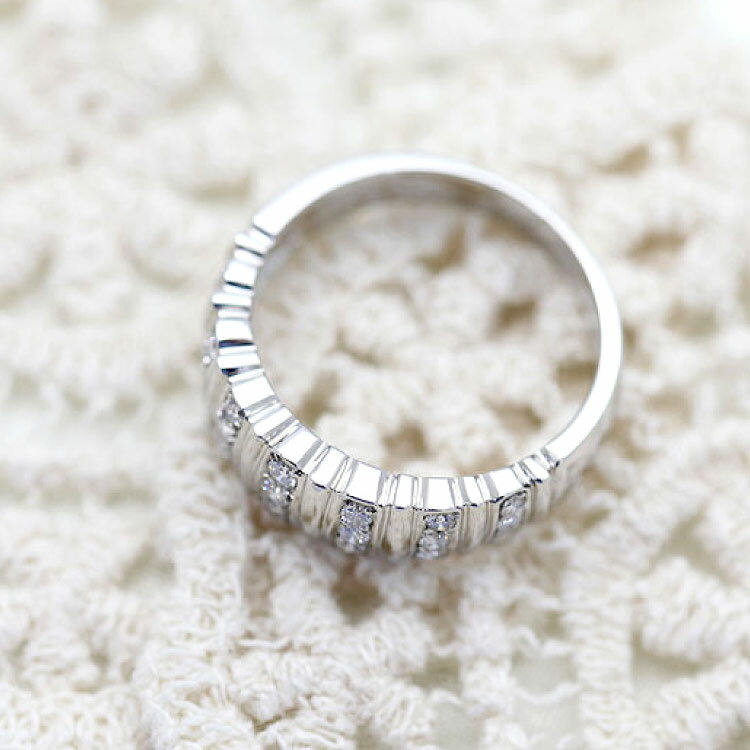 【ふるさと納税】 指輪 プラチナ PT900 ダイヤモンド 0.28ct 5〜16号 ストライプ 幅広 ボリュームリング【f065-pt】 [株式会社オーダーメイドジュエリーメイ 山梨県 韮崎市 20742950] リング アクセサリー ジュエリー アクセ サムネイル3