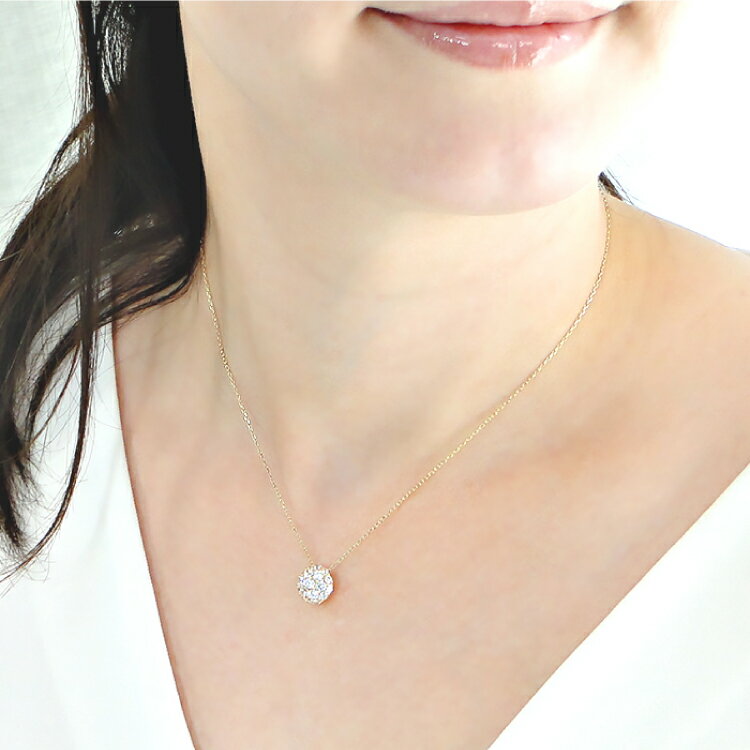 【ふるさと納税】 ネックレス K18YG イエローゴールド ダイヤモンド 1.0ct パヴェ ドーム型 ペンダント【f025-k18yg】 [株式会社オーダーメイドジュエリーメイ 山梨県 韮崎市 20742951] アクセサリー ジュエリー アクセ サムネイル3