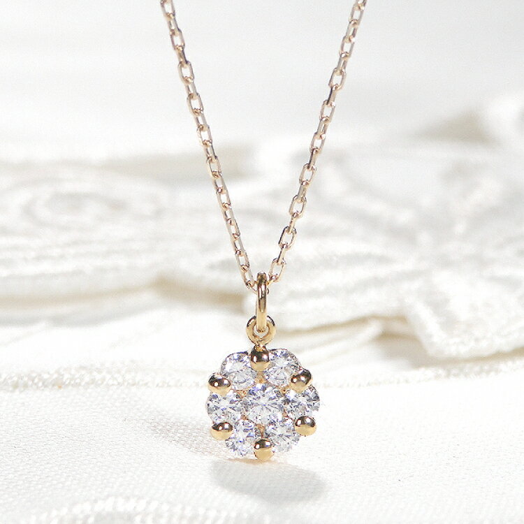 【ふるさと納税】 ネックレス K18YG イエローゴールド ダイヤモンド 0.3ct フラワー モチーフ 小ぶり ペンダント【f024-k18yg】 [株式会社オーダーメイドジュエリーメイ 山梨県 韮崎市 20742952] アクセサリー ジュエリー アクセ サムネイル2