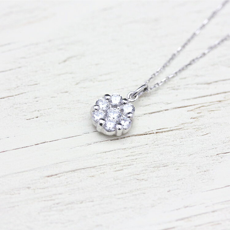 【ふるさと納税】 ネックレス PT900 プラチナ ダイヤモンド 0.3ct フラワー モチーフ 小ぶり ペンダント【f024-pt】 [株式会社オーダーメイドジュエリーメイ 山梨県 韮崎市 20742953] アクセサリー ジュエリー アクセ サムネイル2