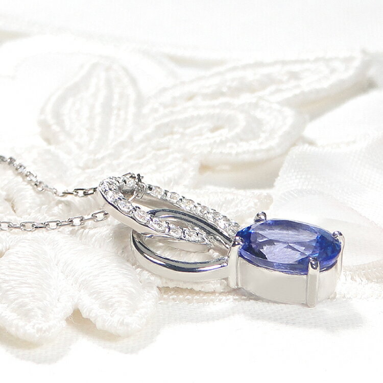 【ふるさと納税】 ペンダント ネックレス PT900 プラチナ 0.18ct ダイヤモンド タンザナイト 大粒 オーバル 誕生石 華やか ハート 大ぶり ダイヤ ジュエリー 【f274-ta-pt】 [オーダーメイドジュエリーメイ 山梨県 韮崎市 20745060] サムネイル3