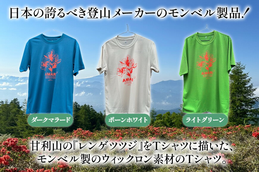 【ふるさと納税】 甘利山オリジナルTシャツ 1枚 ボーンホワイト ダークマラード ライトグリーン XS S M L XL Tシャツ 登山 アウトドア シルクスクリーン 甘利山 モンベル [甘利山グリーンロッジ 山梨県 韮崎市 20745133] サムネイル3
