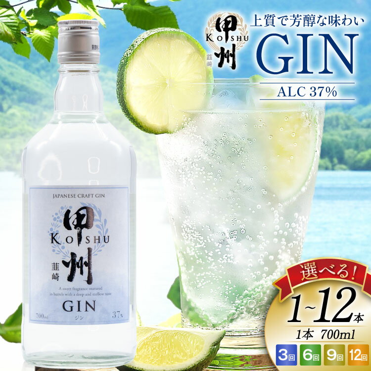 クラフトジン 甲州韮崎 ジン 700ml ジントニック ハイボール 大容量 定期便 セット 酒 お酒 洋酒 地酒 スピリッツ 蒸留酒 国産 カクテル JIN ソーダ割り アルコール ボタニカル GIN ライム [マツムラ酒販 山梨県 韮崎市 20745189] レビューキャンペーン
