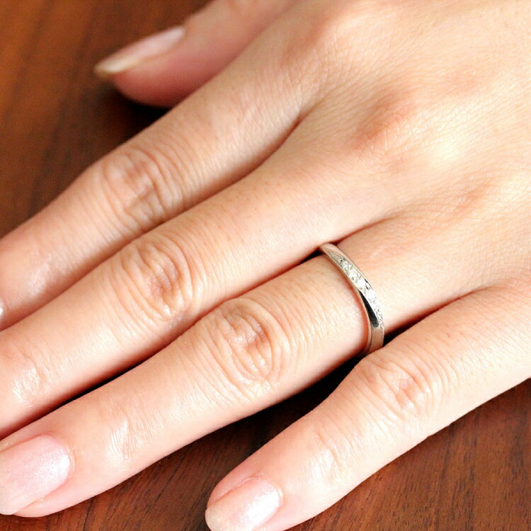 【ふるさと納税】指輪 結婚指輪 ペアリング PT100 プラチナ10％ ダイヤ 0.05ct ブラックダイヤ 0.01ct マリッジリング リング アクセサリー ジュエリー アクセ 【232-pt100s】 [オーダーメイドジュエリーメイ 山梨県 韮崎市 20745199] サムネイル2