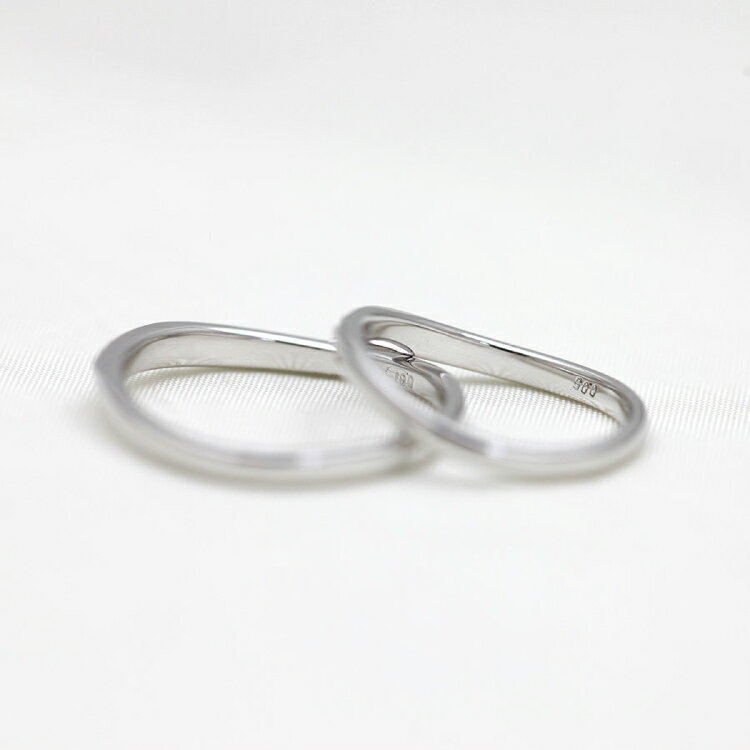 【ふるさと納税】指輪 結婚指輪 ペアリング PT100 プラチナ10％ ダイヤ 0.05ct ブラックダイヤ 0.01ct マリッジリング リング アクセサリー ジュエリー アクセ 【232-pt100s】 [オーダーメイドジュエリーメイ 山梨県 韮崎市 20745199] サムネイル3