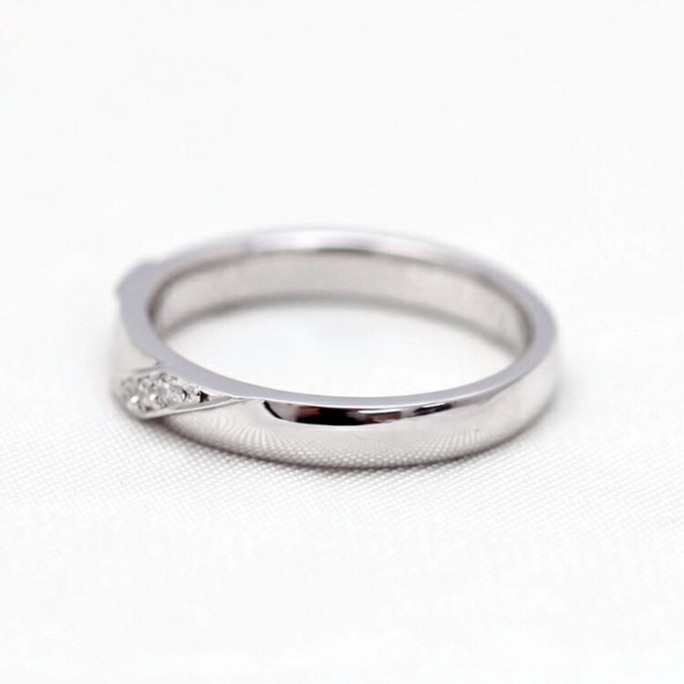 【ふるさと納税】 結婚指輪 PT100 (プラチナ10％) レディース リング ダイヤモンド 0.04ct ななめダブルライン マリッジリング 【285-pt100】 指輪 ジュエリー アクセ アクセサリー [オーダーメイドジュエリーメイ 山梨県 韮崎市 20745203] サムネイル3