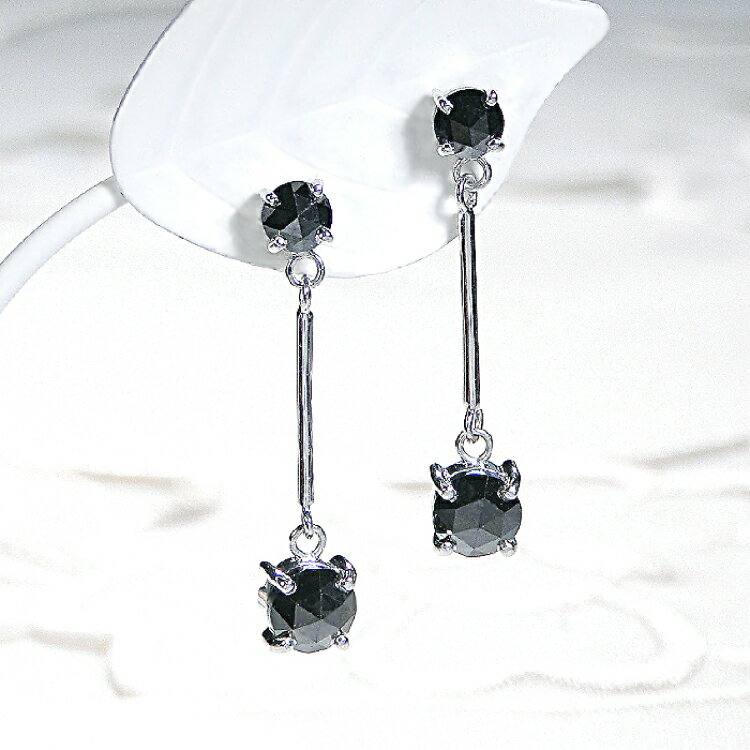 【ふるさと納税】ピアス スタッドピアス プラチナ PT900 ブラックダイヤモンド 2.16ct ぶら下がり レディース 黒ダイヤ 揺れるピアス アクセサリー アクセ ジュエリー 【f223-pt】 [オーダーメイドジュエリーメイ 山梨県 韮崎市 20745211] サムネイル2