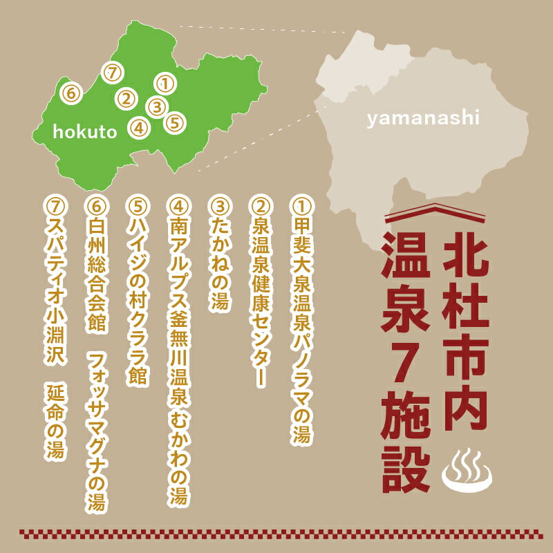 【ふるさと納税】 温泉 温泉施設 回数券 チケット 北杜市内7施設利用可能 周遊可能 有効期間1年 旅行 休暇 山梨県 北杜市 体験 サムネイル2
