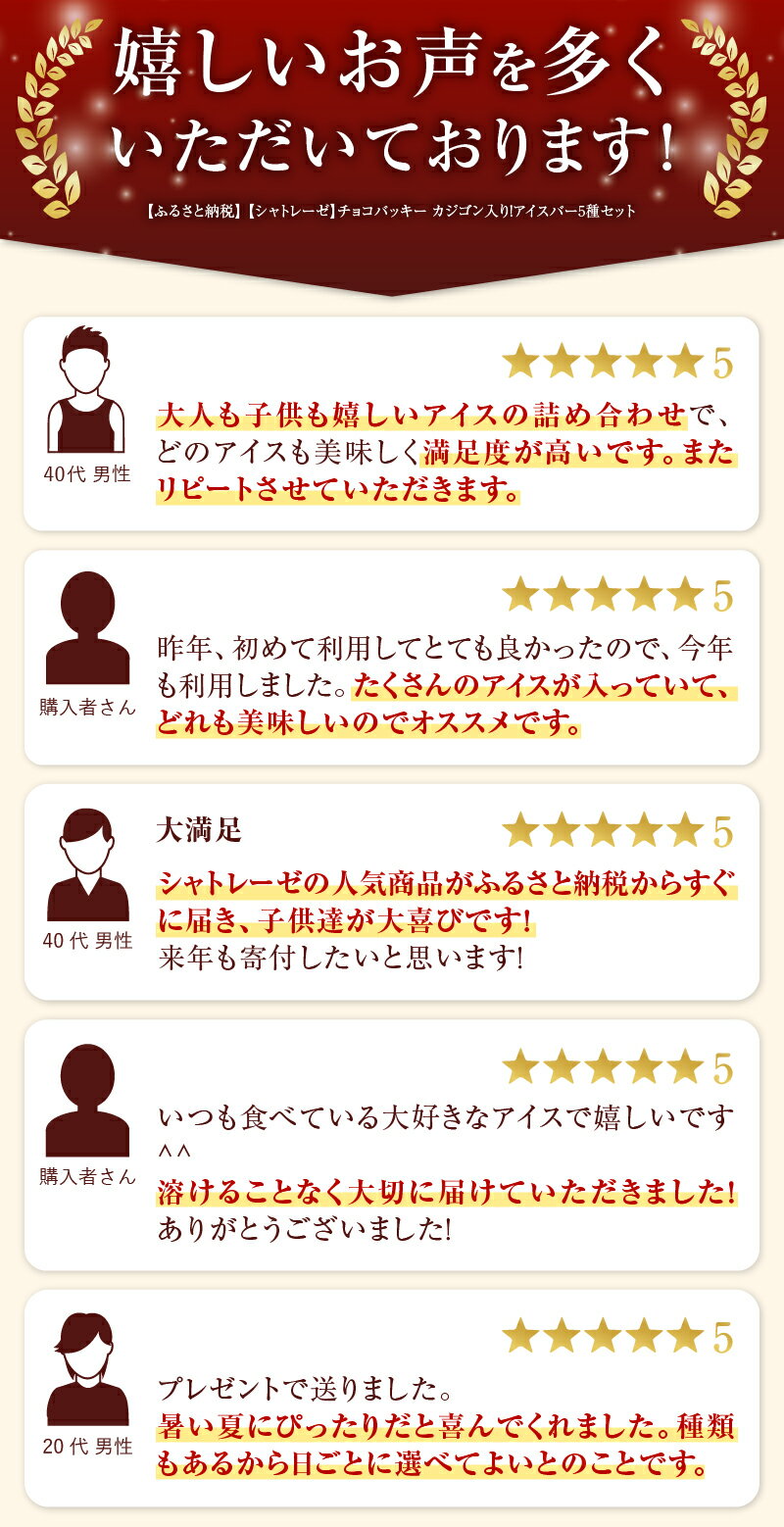 【ふるさと納税】 【坂上＆指原のつぶれない店】で紹介！ シャトレーゼ チョコバッキー カジゴン入り アイス アイスバー 5種 セット 詰め合わせ 28本 食べ比べ バニラ チョコ 有名店 北海道 アイスクリーム 人気 スイーツ ギフト 山梨県 北杜市 送料無料 10000円 以内 h028 - 画像3