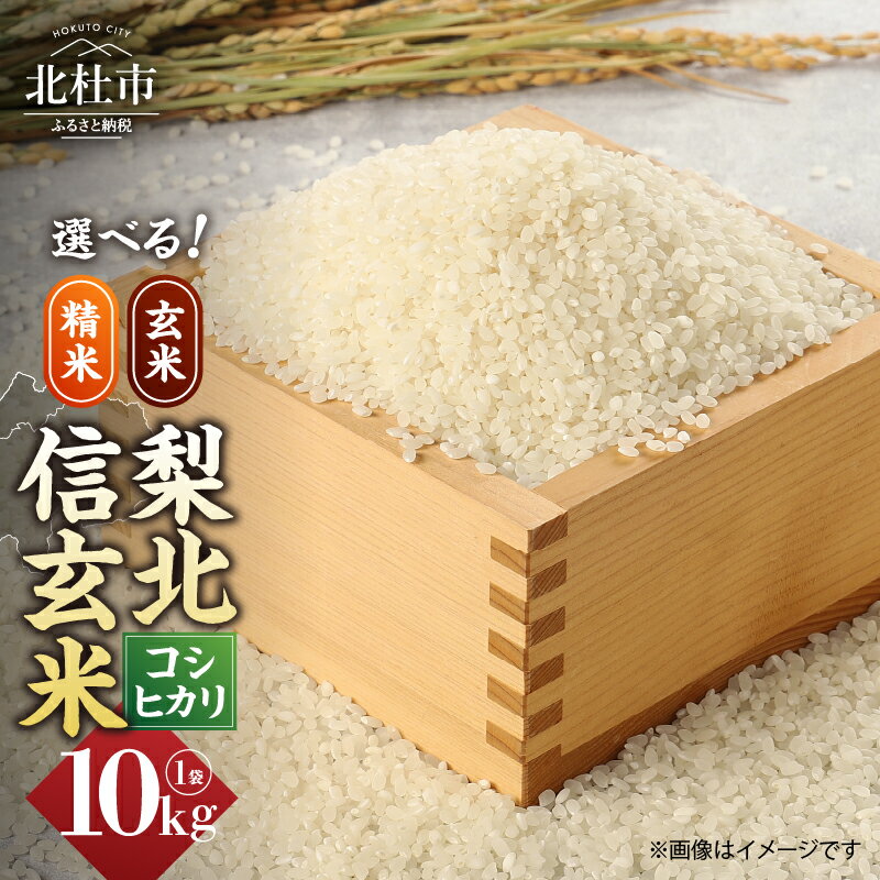 お米 米 10kg コシヒカリ 選べる種類 精米 玄米 梨北信玄米コシヒカリ 粘り 山梨最大の米処 北杜市武川町産 送料無料