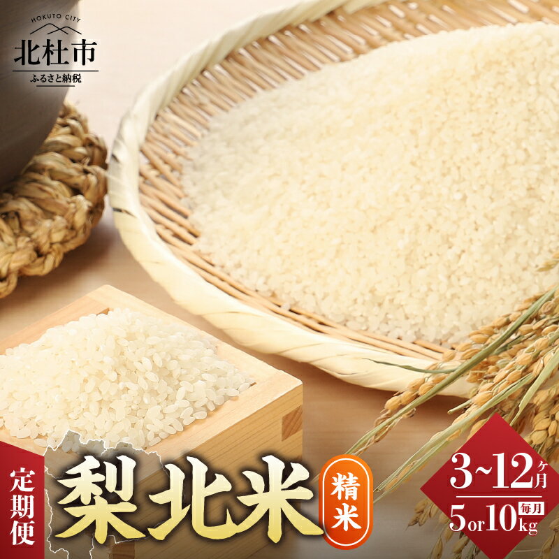 お米 米 精米 定期便 選べる回数 3ヶ月 6ヶ月 12ヶ月 選べる容量 5kg 10kg おまかせ銘柄 梨北信玄米コシヒカリ 武川コシヒカリ 農林48号 コシヒカリ 山梨県産 つやひめ 甘み 粘り 山梨最大の米処 北杜市武川町産 送料無料 【令和7年度米】