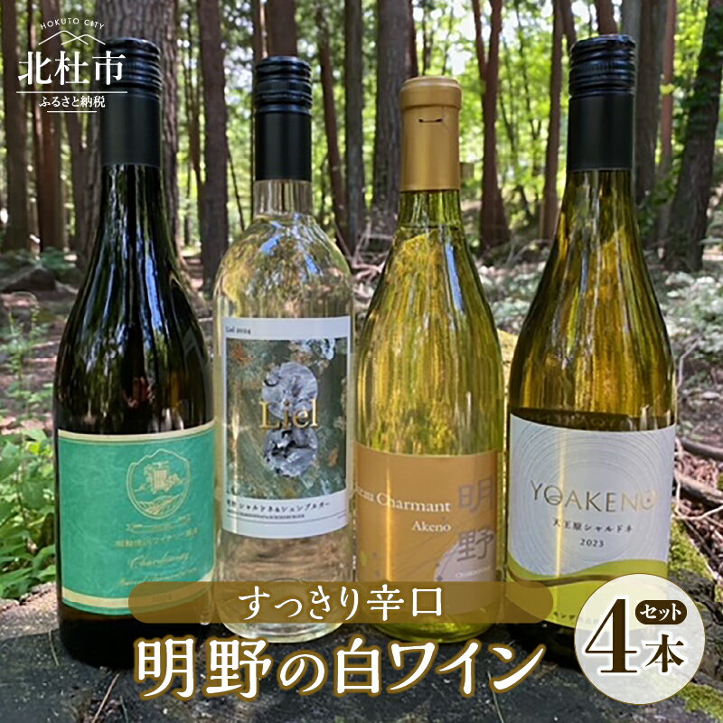 ワイン セット 白ワイン 辛口 すっきり 4種類 シャルドネ シェンブルガー シャルマンワイン 御勅使川ワイナリー モンデ酒造 サドヤ 720ml 750ml 4本セット お酒 アルコール 北杜 明野 ブドウ 送料無料