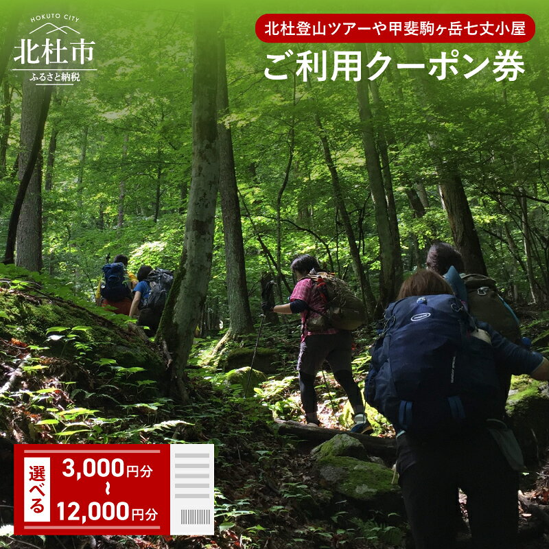 山小屋 利用クーポン券 選べる金額 3000円分 6000円分 9000円分 12000円分相当 北杜 登山 ツアー 甲斐駒ヶ岳 七丈小屋 利用券 体験 山梨県 北杜市 送料無料