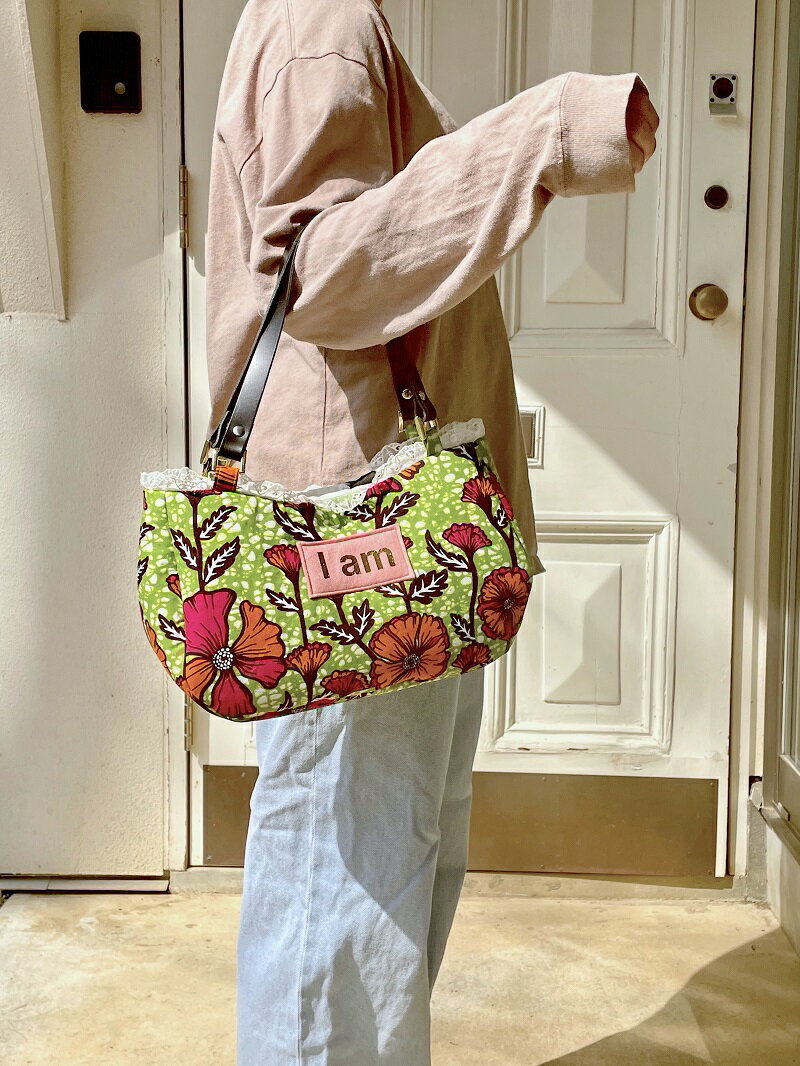 【ふるさと納税】 バッグ ハンドバッグ コットン レザー フラワープリント FLOWER PRINT BAG 送料無料 サムネイル2