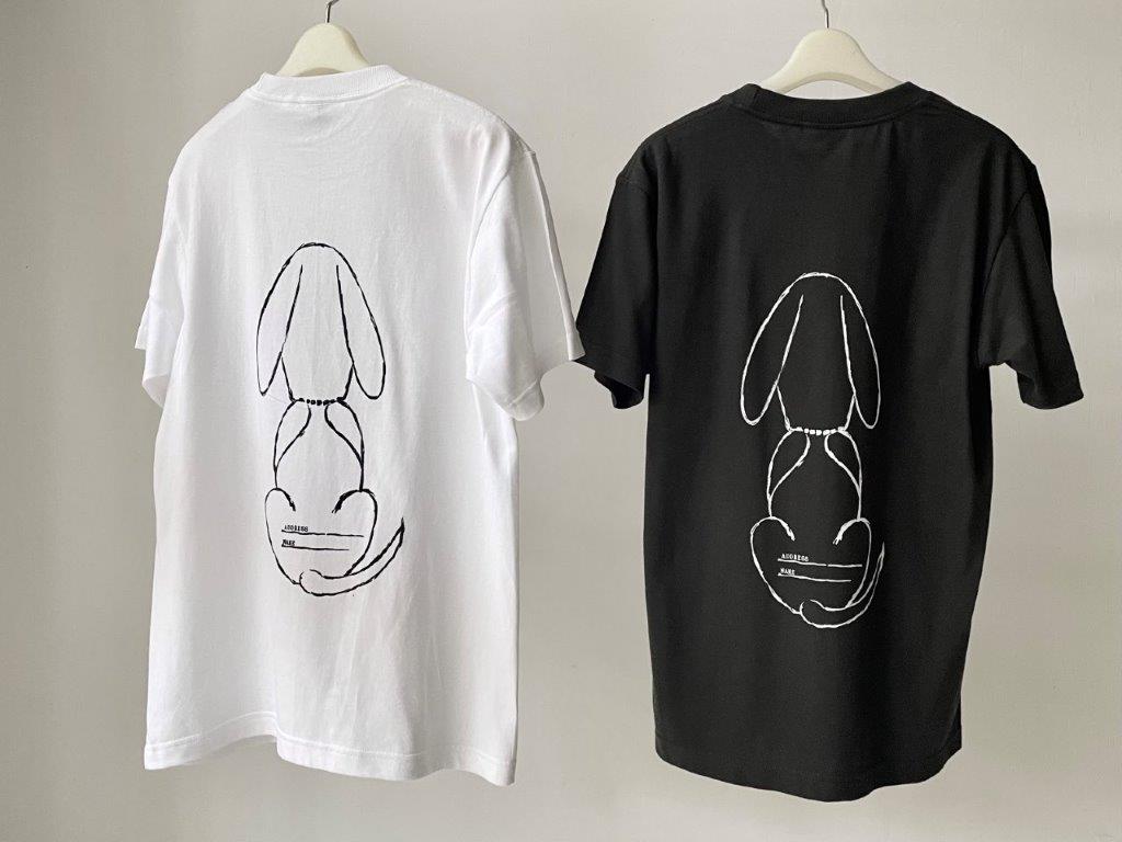 【ふるさと納税】 Tシャツ コットン 100% S～XL 選べるカラー ホワイト スモークブラック 白 黒 ユニセックス オリジナル プリント デザイン 犬 デッサン DOG T-SHIRT 送料無料 サムネイル2