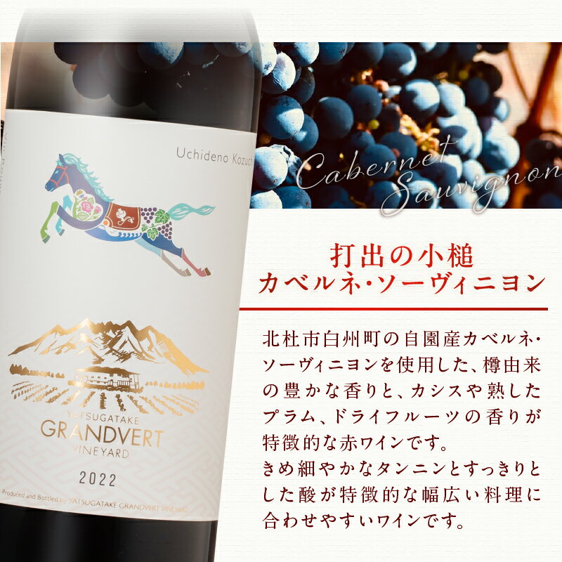 【ふるさと納税】 ワイン 赤ワイン カベルネ・ソーヴィニヨン 2022 750ml 選べる数量 1本 2本 数量限定 赤 国産ワイン 山梨県産 白州産 北杜市産 完熟 黒系果実 オーク樽 樽香 タンニン 酸味 料理に合う 記念日 贈り物 プレゼント 送料無料 サムネイル3