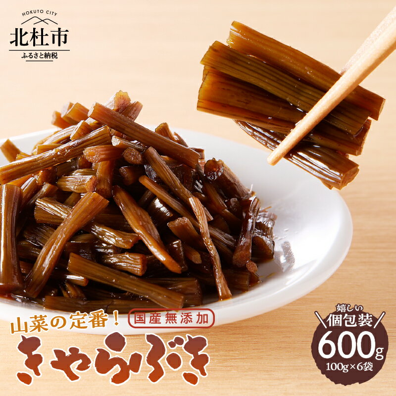 きゃらぶき 山蕗浅炊き ふき 国産無添加 600g 100g×6袋 北杜市 送料無料 9000円 9000 10000円以下