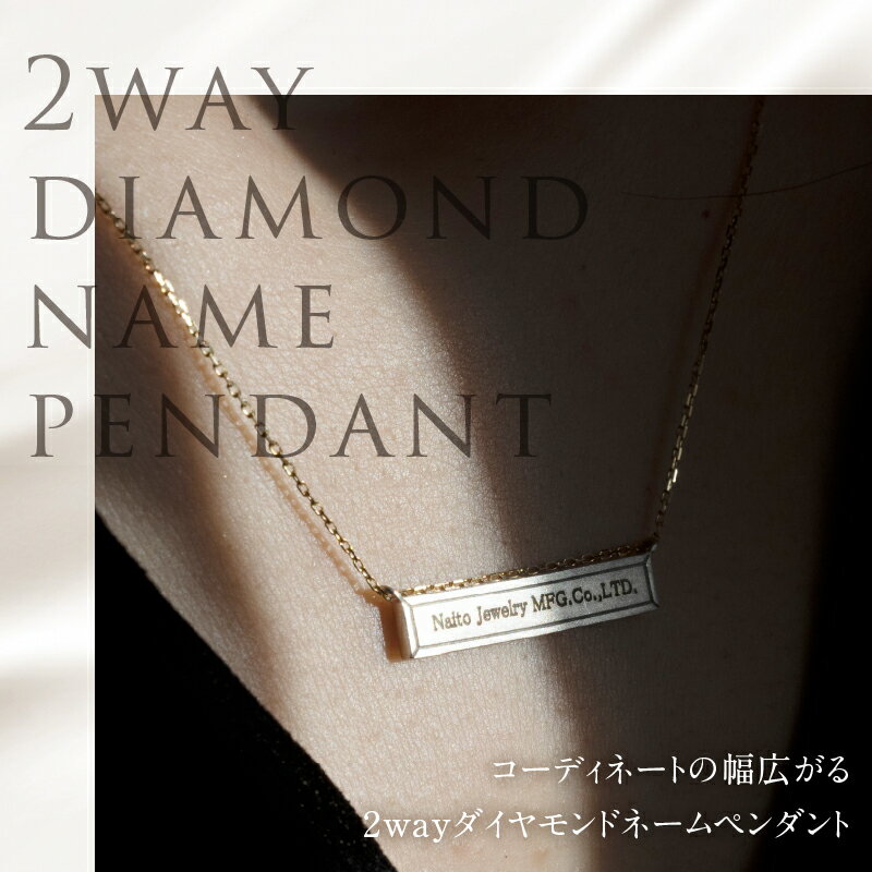 【ふるさと納税】 ペンダント ネックレス アクセサリー ジュエリー レディース ダイヤモンド トータル0.28ct Pt900 プラチナ K18 オーダー ネームペンダント 印字 スライドボール付 2way ジュエリーケース付 鑑別書付 保証書付 送料無料 サムネイル2