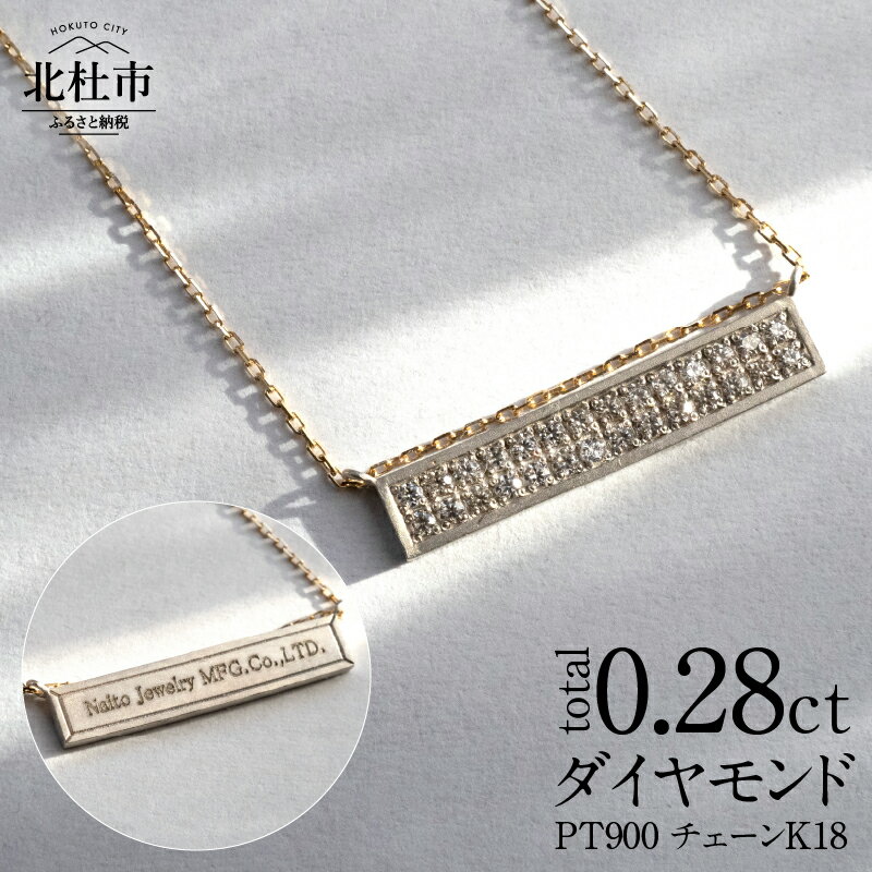 ペンダント ネックレス アクセサリー ジュエリー レディース ダイヤモンド トータル0.28ct Pt900 プラチナ K18 オーダー ネームペンダント 印字 スライドボール付 2way ジュエリーケース付 鑑別書付 保証書付 送料無料