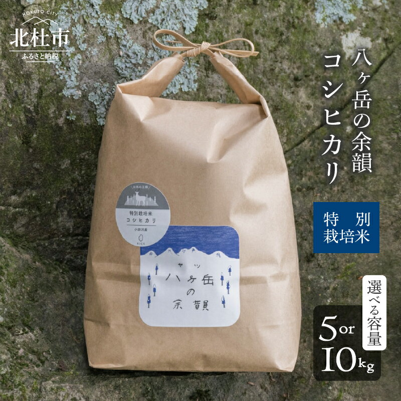 米 令和7年度米 白米 選べる 容量 10kg 5kg 1袋 コシヒカリ 特別栽培米 八ヶ岳の余韻 八ヶ岳南麓 小淵沢 山梨県 北杜市 送料無料